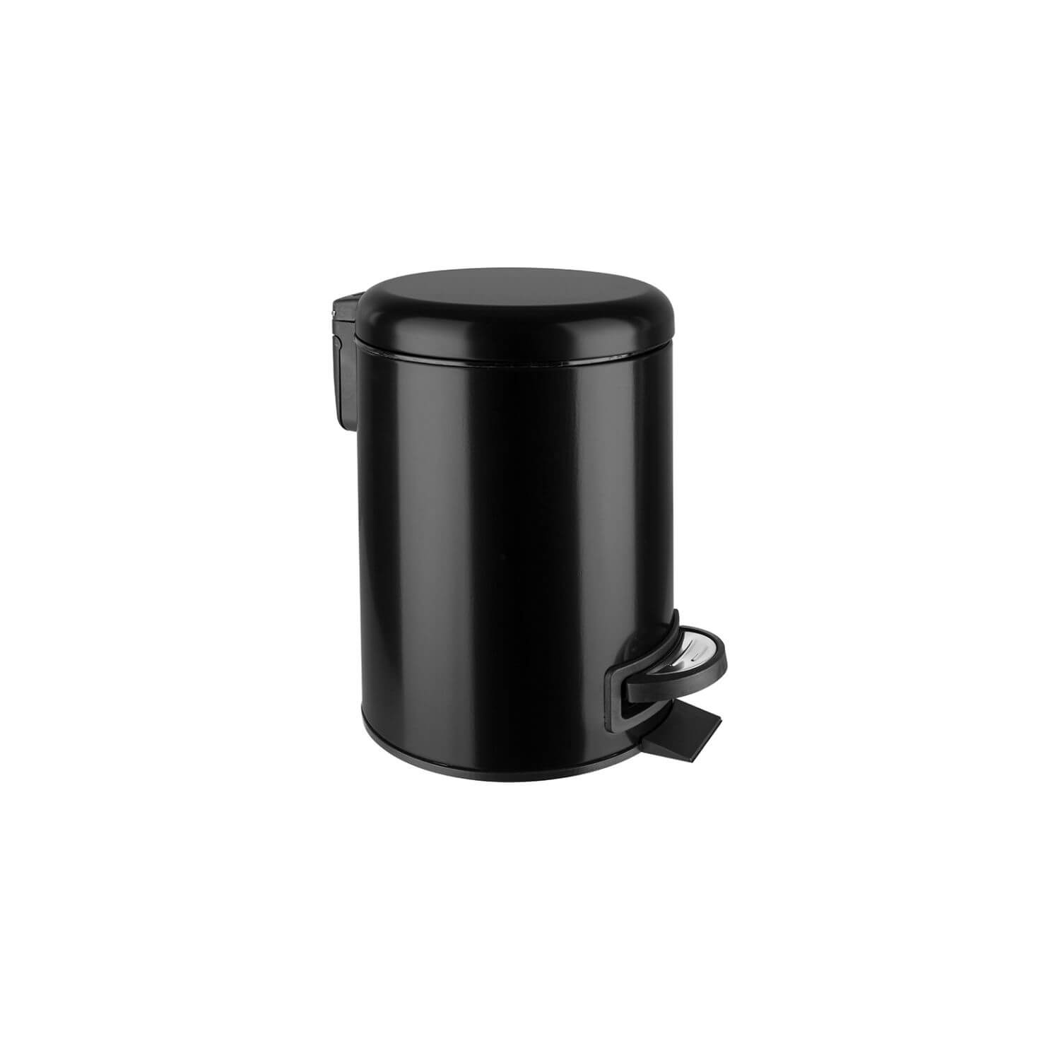 Coș de gunoi, 5 L, cu pedală, inox, ELITE, negru