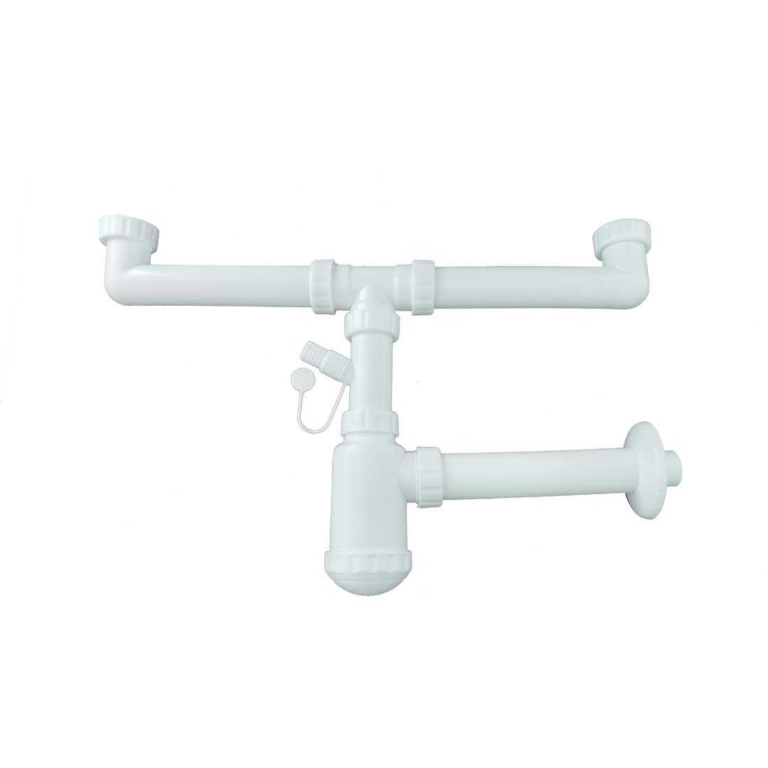 Sifon chiuvetă dublă cu scurgere pentru mașina de spălat