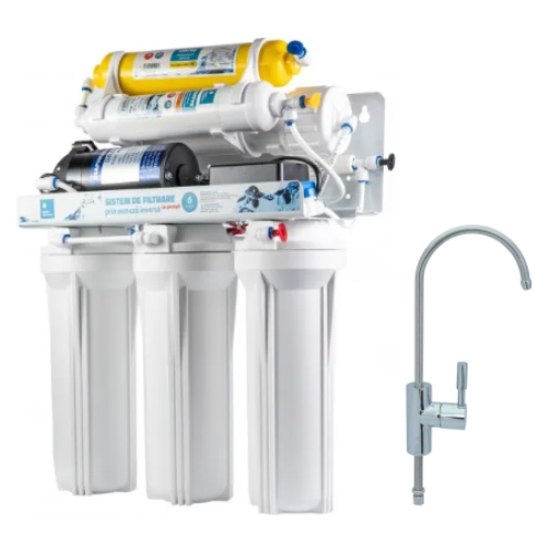Stație de filtrare cu osmoză inversă, 6 trepte, cu pompă, +mineralizare