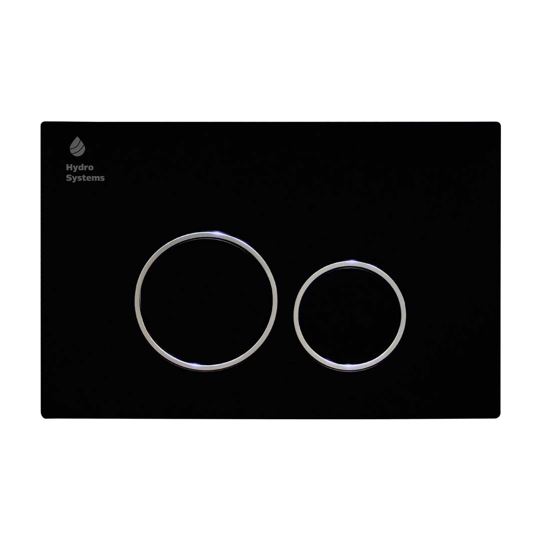 Placă acționare pneumatică, 005DQ, Negru Mat + Cromat - 245 mm