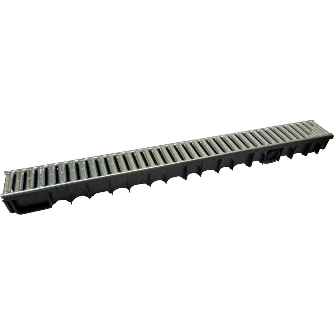 Rigolă drenaj ECO COMPACT cu grilă din oțel galvanizat - 110x72x1000