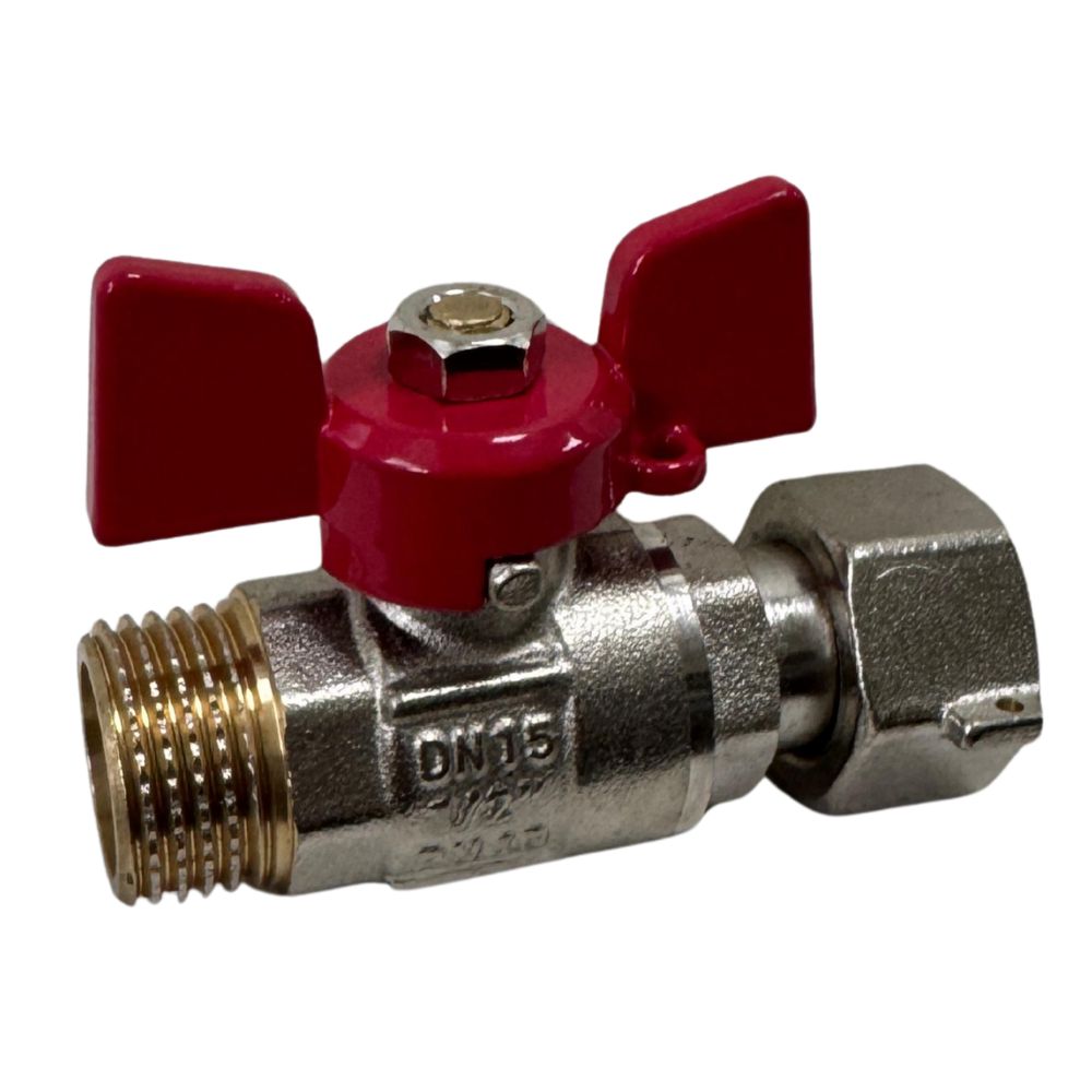 Robinet bilă cu semiolandez HYDRO-S, FF, fluture - 3/4"x3/4"