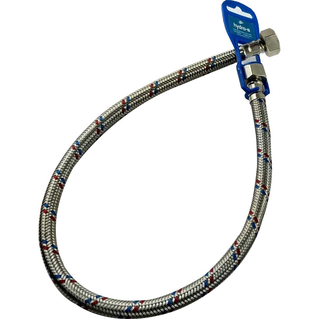Furtun flexibil din INOX, apă, FF 1/2"x1/2" 1200 mm