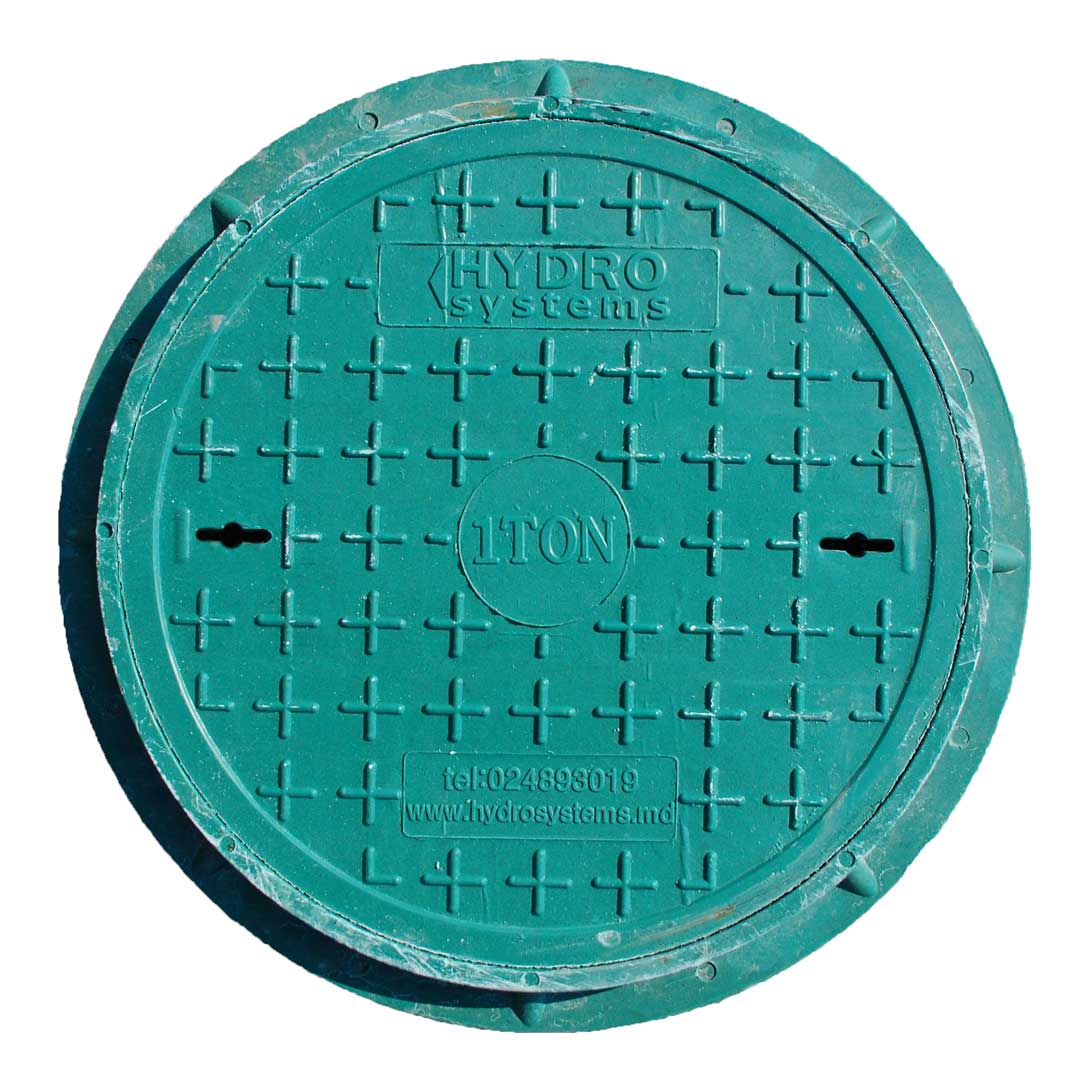 Capac canalizare plastic, DN500, 2t - VERDE