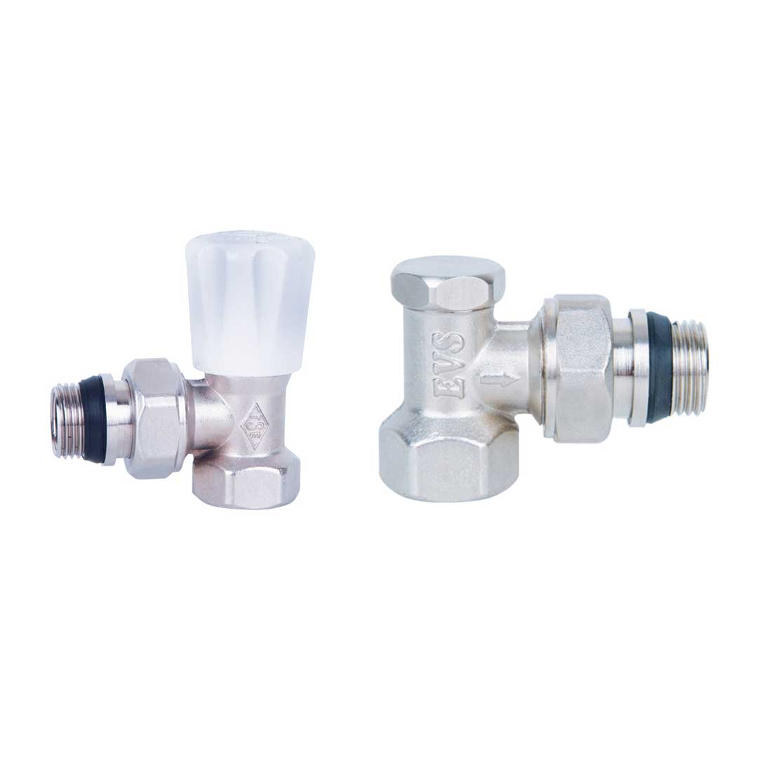Set robineți colțar tur-retur MF, cu garnitură, EVS - 1/2"