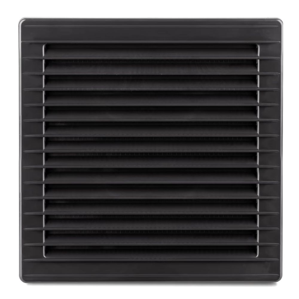 Grilă ventilație pătrată din ABS, cu plasă 170x170 Ø100 antracit